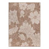 Brown/White 84 x 60 x 0.2 in Area Rug - Winston Porter Kamarni Floral Brown/Beige Indoor&Outdoor Area Rug | 84 H x 60 W x 0.2 D in | Wayfair