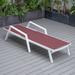 LeisureMod Marlin Patio Chaise Lounge Chair With Arms Aluminum Frame