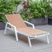 LeisureMod Marlin Patio Chaise Lounge Chair With Arms Aluminum Frame