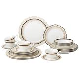 24 Piece Dinnerware Set-Bone China, Service for 4 by Lorren Home Trends