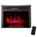 XBrand Black Insert Fireplace Heater w/Remote Control, LED Flame Effect and Temperature Limiting Control