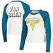 Women's Cream/Teal Van Halen 1980 World Invasion Tour Shrunken Raglan Long Sleeve Crop Top T-Shirt