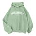 iOPQO Hoodies For Women Women s Cute Sweatshirt Kawaii Long Sleeve Hoodie Cotton Pullover Tops For Teen Girls Clothes Women s Hoodies Mint Green Xxl