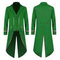 iOPQO Casual Jackets For Men Male Vintage Slim Medieval Retro Halloween Punk Jacket Cosplay Costume Gold Edge Coat Green + 4XL