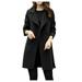 wendunide coats for women Womens Autumn Winter Jacket Casual Outwear Cardigan Slim Coat Overcoat Womens Fleece Jackets Black M