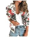 Dtydtpe 2024 Clearance Sales Shacket Jacket Women Ladies Retro Floral Zipper Up Jacket Casual Coat Outwear Womens Long Sleeve Tops Winter Coats for Women