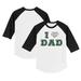 Youth Tiny Turnip White/Black Oakland Athletics I Love Dad 3/4-Sleeve Raglan Logo T-Shirt