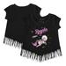 Girls Toddler Tiny Turnip Black Kansas City Royals Space Unicorn Fringe T-Shirt