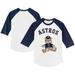 Youth Tiny Turnip White/Navy Houston Astros Teddy Boy 3/4-Sleeve Raglan T-Shirt