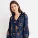 Madewell Tops | Madewell X Warm Ruffle-Collar Top In Honolulu Hibiscus Nwt | Color: Blue | Size: Xs