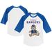 Toddler Tiny Turnip White/Royal Texas Rangers Teddy Boy 3/4-Sleeve Raglan T-Shirt