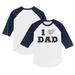 Toddler Tiny Turnip White/Navy Milwaukee Brewers I Love Dad 3/4-Sleeve Raglan T-Shirt