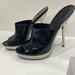 Gucci Shoes | Black Patent Gucci Stiletto Silver Heels. | Color: Black/Silver | Size: 6.5
