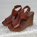 American Eagle Outfitters Shoes | American Eagle Outfitters Sling Back Platforms | Color: Brown/Tan | Size: 6