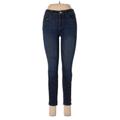 Gap Jeans - Mid/Reg Rise Skinny Leg Denim: Blue Bottoms - Women's Size 28 Tall - Dark Wash