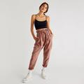 Free People Pants & Jumpsuits | Free People Margate Pleated Paperbag Trouser In Chocolate Swirl, Size Xs | Color: Purple | Size: Xs