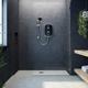 Aqualisa eVolve Black Electric Shower with Adjustable Head - 10.5kW Midnight Black Satin Silver VOTZ27