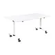 Table mobile rabattable - L.160 x P.80 cm - Plateau Blanc - Pieds Blanc