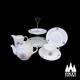 KCIII: King Charles, Official Coronation Emblem, Commemorative, Tribute - Fine Bone China - Tea Set with Side Plates and 2 Tier Cake Stand