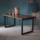 Industrial Dining Table | Solid Wood Dining Table | Industrial Dining Table with Black Metal Legs | KODA