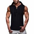 iOPQO tank tops men Men Spring And Summer Training Sports Sleeveless Top Soild Color Tank Top Hoodies Fitness Tight Fitting Muscle Vest mens tank top Black + XL