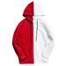 Wendunide 2024 Clearance Sales Hoodies for Men Men s Casual Patchwork Slim Fit Hoodie Outwear Blouse Sweatshirt Mens Hoodies Red XXL