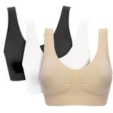 LUXIF 3 Pack Sports Bras for Women Plus Size with Removable Cups Low Impact Workout Fitness Yoga Cropped Tank Tops Set