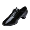 Cathalem Men s Solid Color Lace Up Modern Dance Shoes Dance Hall Latin Dance Shoes Dark Blue 41