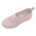 adviicd Tennis Shoes Womens Flat Shoes For Women Comfortable Dressy Leisure Women s Four Seasons Solid Non Slip Flat Round Toe Breathable Slip On Lazy Mesh Shoes Pink 6.5