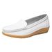 KaLI_store Non Slip Shoes for Women Women s Canvas Slip on Sneakers Casual Slip on Walking Shoes Womens Tennis Shoes Flat Dress Shoes Non Slip Work Shoes White