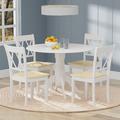 Breakwater Bay Ultra Rubber Solid Wood Dining Set Wood in White | 30.31 H in | Wayfair A9EE63F10EB84F71BFE9EAB187A669A2