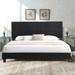 Latitude Run® Modern Minimalist King Size Fabric Upholstered Platform Bed Frame w/ Center Support Legs & Headboard | Wayfair