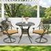 World Menagerie Kimballton Round 2 - Person 31" Long Bistro Set w/ Cushions Metal in Brown | 31 W x 31 D in | Outdoor Furniture | Wayfair