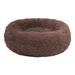 LANON Round Plush Pet Bed for Dogs & Cats Fluffy Soft Warm Calming Bed Sleeping Kennel Nest 70CM Brown