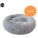 LANON Round Plush Pet Bed for Dogs & Cats Fluffy Soft Warm Calming Bed Sleeping Kennel Nest 70CM Gray