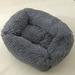 wofedyo couch cover Plush Dog Bed Calming Dog Cat Bed Soft And Fluffy Cuddler Pet Cushion Self Warming Puppy Beds Machine Washable chair covers Dark Gray 36*27*6