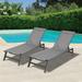 Oaks Aura Outdoor 2-Pcs Set Chaise Lounge Chairs Five-Position Adjustable Aluminum Recliner for Patio Beach Yard Pool