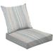 2-Piece Deep Seating Cushion Set Seamless beige white amber vertical farmhouse style stripes texture Outdoor Chair Solid Rectangle Patio Cushion Set