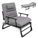 MOPHOTO Outdoor Patio Lounger Chairs Adjustable 6-Position Adults Reclining Folding Chaise with Pillow Sleeping Cots Folding Camping Cot