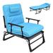 MOPHOTO Outdoor Patio Lounger Chairs Adjustable 6-Position Adults Reclining Folding Chaise with Pillow Sleeping Cots Folding Camping Cot