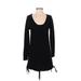 Shein Casual Dress - Mini Scoop Neck Long sleeves: Black Print Dresses - Women's Size 4