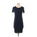 Pink Blush Casual Dress - Bodycon: Blue Solid Dresses - Women's Size Small