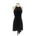 Bar III Casual Dress - Mini Halter Sleeveless: Black Solid Dresses - Women's Size 2X-Small