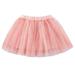 Odeerbi Princess Skirt for Girls Tutu Skirt Toddler Cute Party Dance Skirt Solid Color Embroidery Net Yarn Tulle Dress Skirt Pink