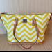 Dooney & Bourke Bags | Authentic Dooney & Bourke Coated Chevron Tote Withe Small Zippered Pouch | Color: White/Yellow | Size: Os