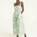 J. Crew Dresses | Like New J.Crew Blossom-Print Gathered Tank Midi Dress | Color: Green/White | Size: 8