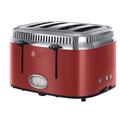 Russell Hobbs 23383034001 Stainless Steel Retro 4SL 21690 4 Slice Toaster, 235mm x 365mm x 310mm, Red