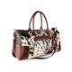 Cowhide Extra Large Duffel Bag Tricolor Cowhide Bag Travel Bag Gym Bag Weekender Overnight Bag