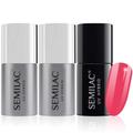 Semilac Base Coat, Top Coat & UV Gel Colour Polish. Long Lasting, Chip Resistant & Easy To Apply. 133 Tutti Frutti Colour UV Gel Nail Varnish. Perfect For Manicure or Pedicure.