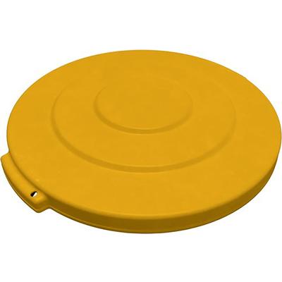 Carlisle 84101104 Round Flat Top Lid for 10 gal Trash Can - Plastic, Yellow
